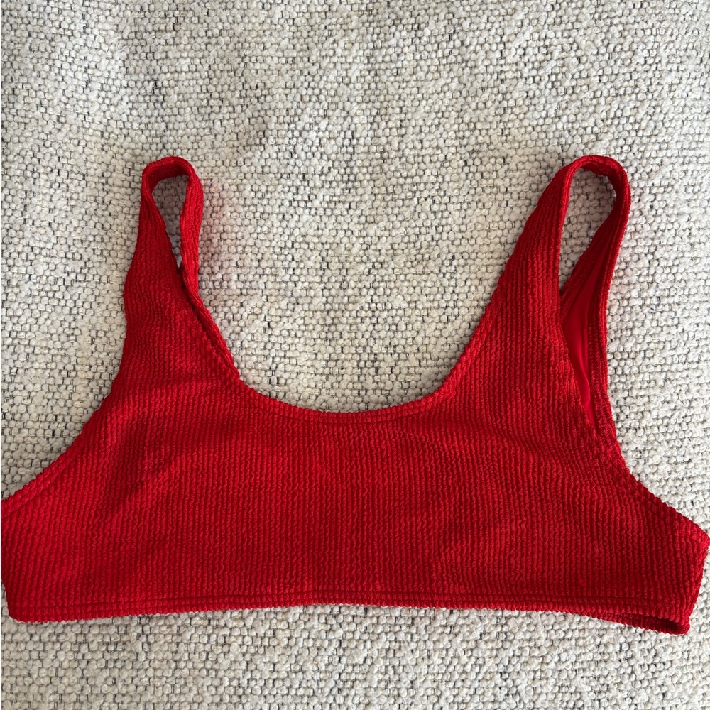 Frankie’s Bikinis Red Textured Women's Bralette bathing suit  size large
